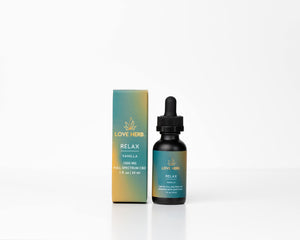 Love Herb Relax Full Spectrum CBD Vanilla Tincture Enhanced With Adaptogens 1000mg