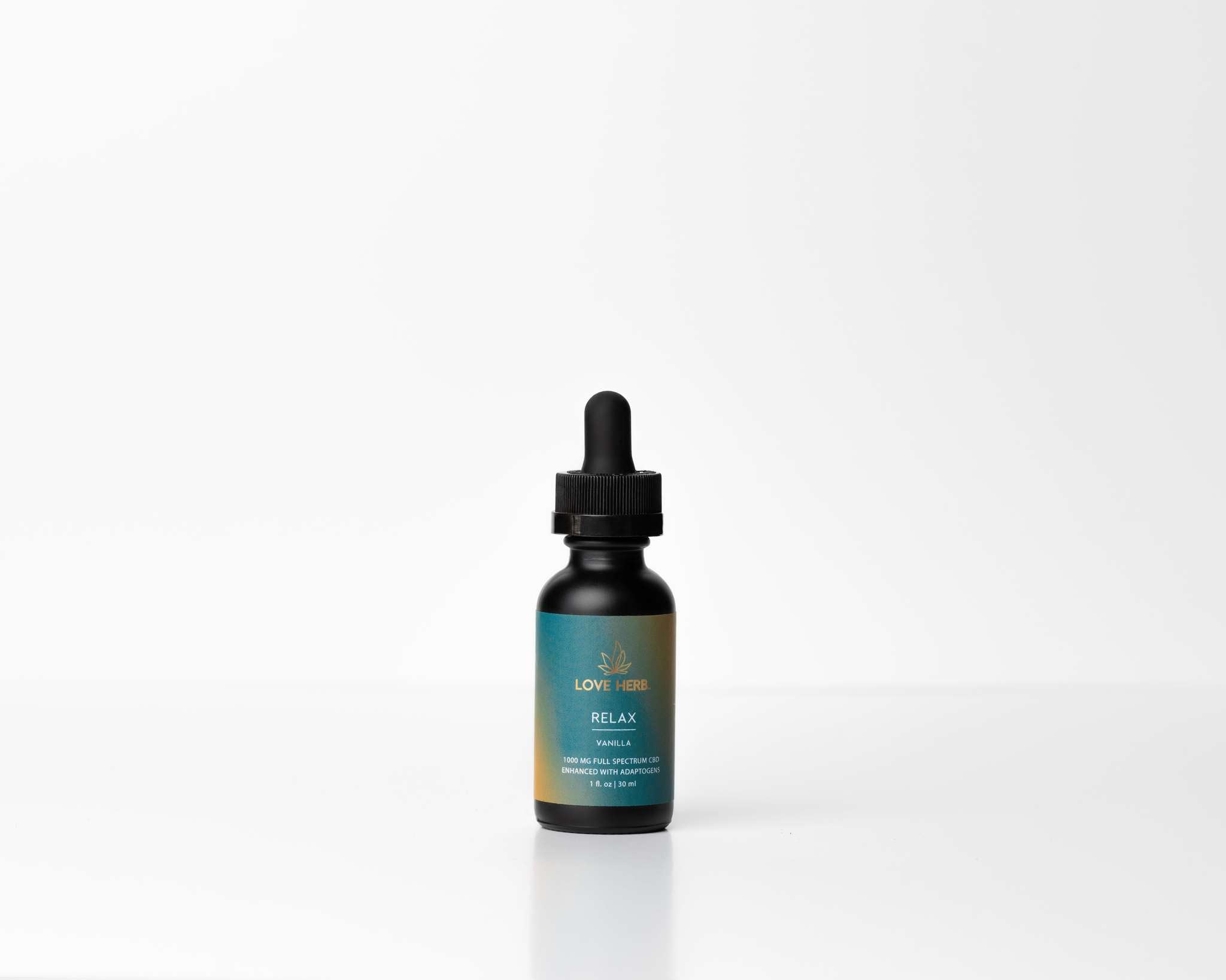 Love Herb Relax Full Spectrum CBD Vanilla Tincture Enhanced With Adaptogens 1000mg