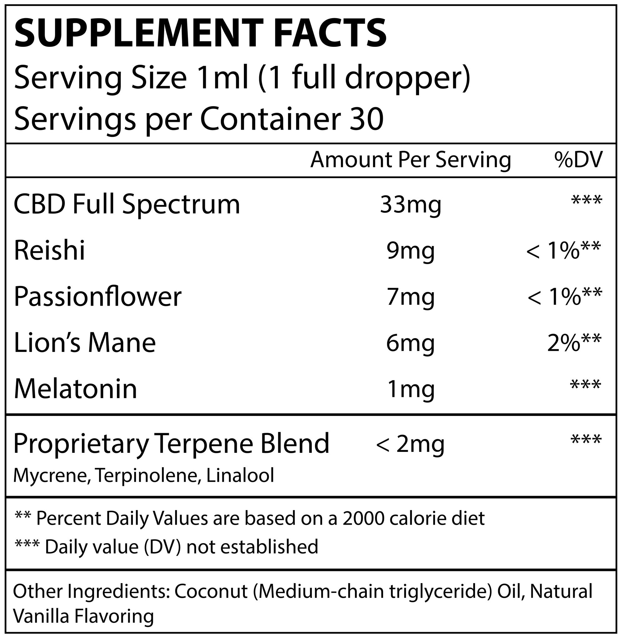 Love Herb Relax Full Spectrum CBD Vanilla Tincture Enhanced With Adaptogens 1000mg